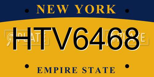 HTV6468 New York License Plate