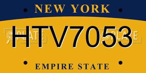 HTV7053 New York License Plate