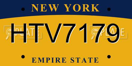 HTV7179 New York License Plate