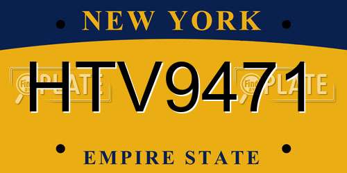 HTV9471 New York License Plate