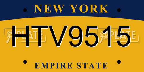 HTV9515 New York License Plate