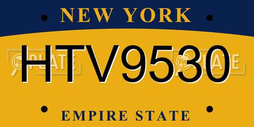 HTV9530 New York License Plate