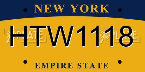 HTW1118 New York License Plate