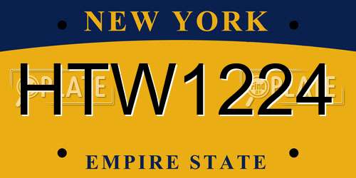 HTW1224 New York License Plate