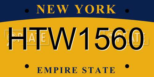 HTW1560 New York License Plate