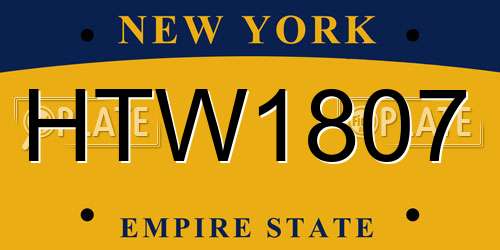 HTW1807 New York License Plate
