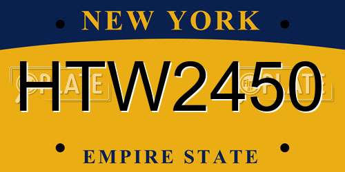 HTW2450 New York License Plate