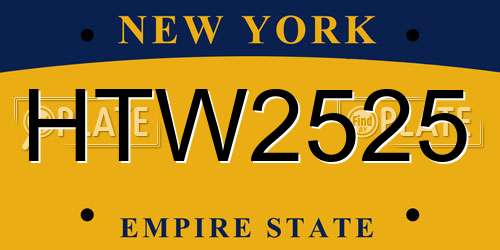 HTW2525 New York License Plate