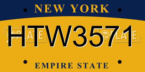 HTW3571 New York License Plate