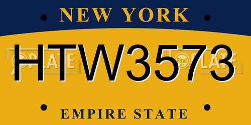 HTW3573 New York License Plate