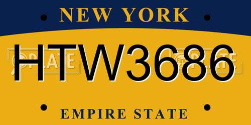 HTW3686 New York License Plate