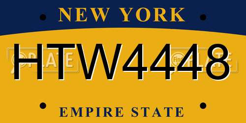 HTW4448 New York License Plate