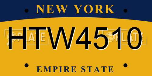 HTW4510 New York License Plate