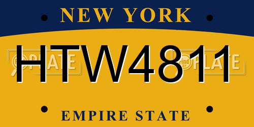 HTW4811 New York License Plate