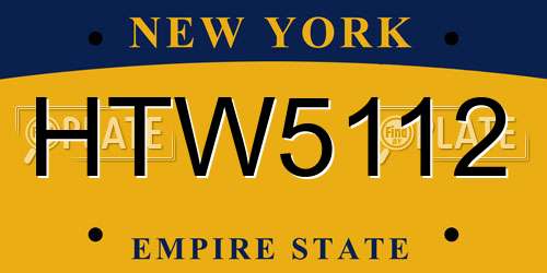 HTW5112 New York License Plate