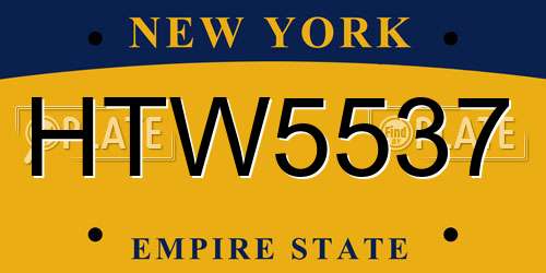 HTW5537 New York License Plate