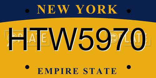 HTW5970 New York License Plate