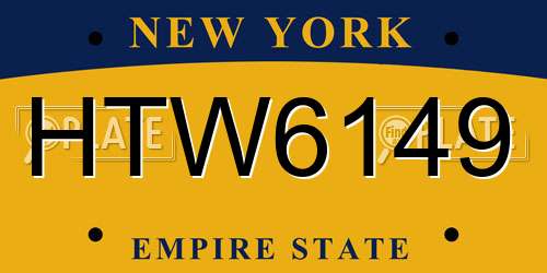 HTW6149 New York License Plate