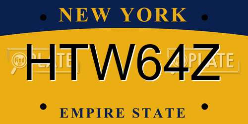 HTW64Z New York License Plate