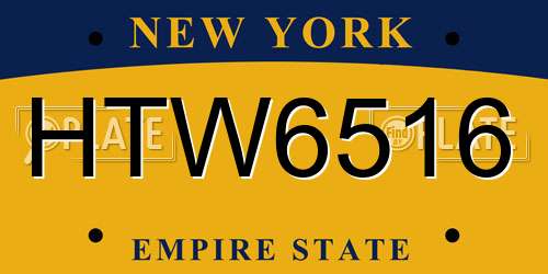 HTW6516 New York License Plate