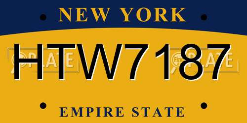 HTW7187 New York License Plate