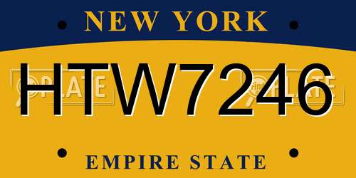 HTW7246 New York License Plate