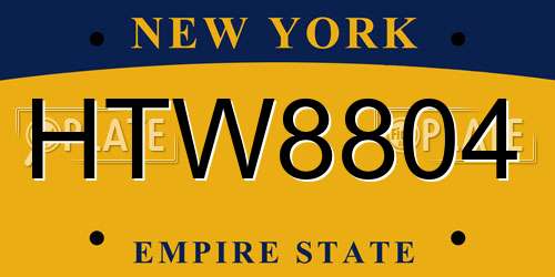 HTW8804 New York License Plate
