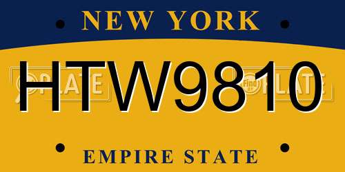 HTW9810 New York License Plate