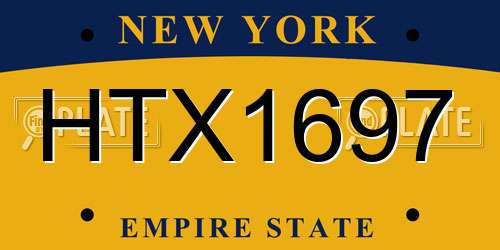 HTX1697 New York License Plate