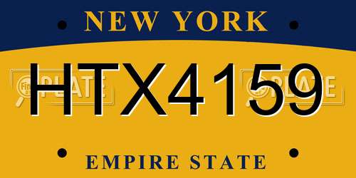 HTX4159 New York License Plate