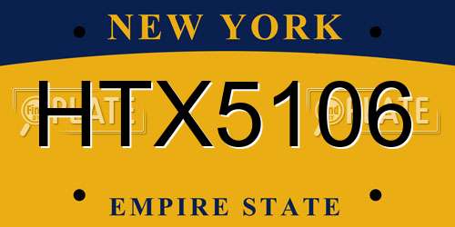 HTX5106 New York License Plate