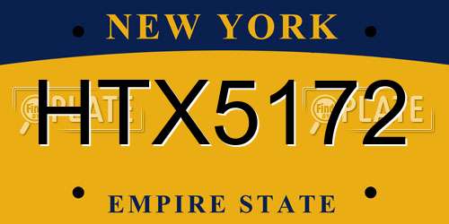 HTX5172 New York License Plate