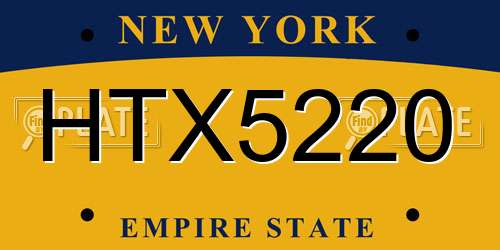 HTX5220 New York License Plate