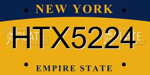 HTX5224 New York License Plate