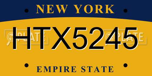 HTX5245 New York License Plate