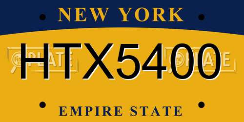 HTX5400 New York License Plate