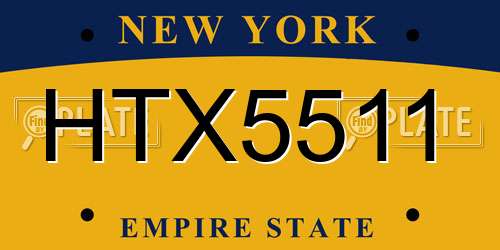 HTX5511 New York License Plate