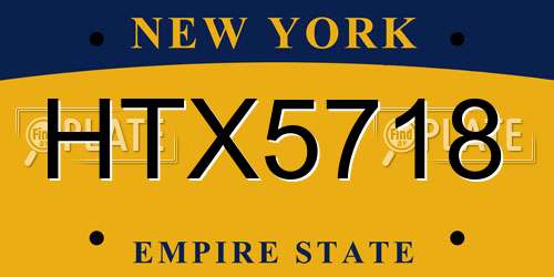 HTX5718 New York License Plate