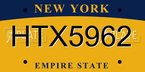 HTX5962 New York License Plate