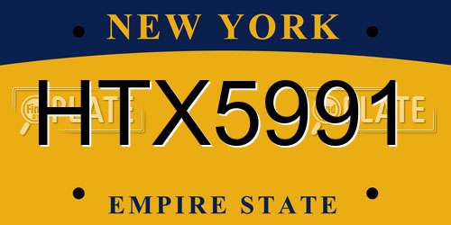 HTX5991 New York License Plate