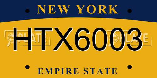 HTX6003 New York License Plate