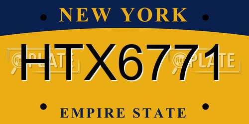 HTX6771 New York License Plate