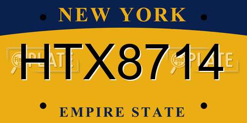 HTX8714 New York License Plate