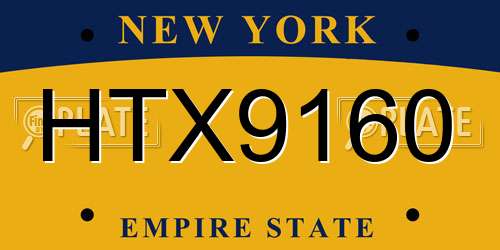 HTX9160 New York License Plate