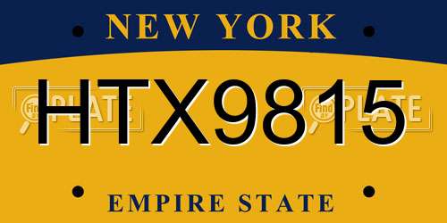 HTX9815 New York License Plate