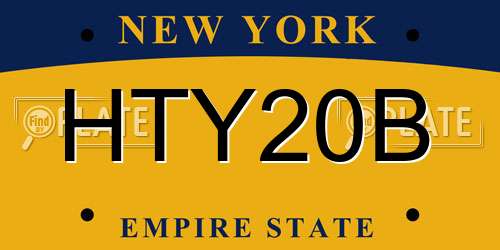 HTY20B New York License Plate