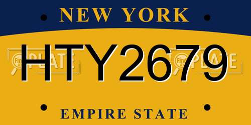 HTY2679 New York License Plate