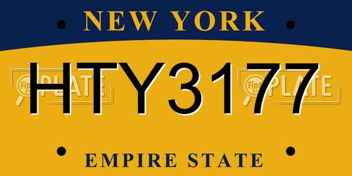 HTY3177 New York License Plate