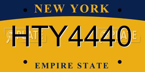 HTY4440 New York License Plate