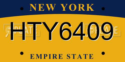 HTY6409 New York License Plate